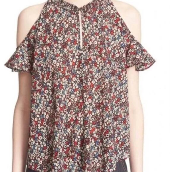 Derek Lam 10 Crosby Gerorgette Cold-Shoulder Blouse Multi - Picture 1 of 7
